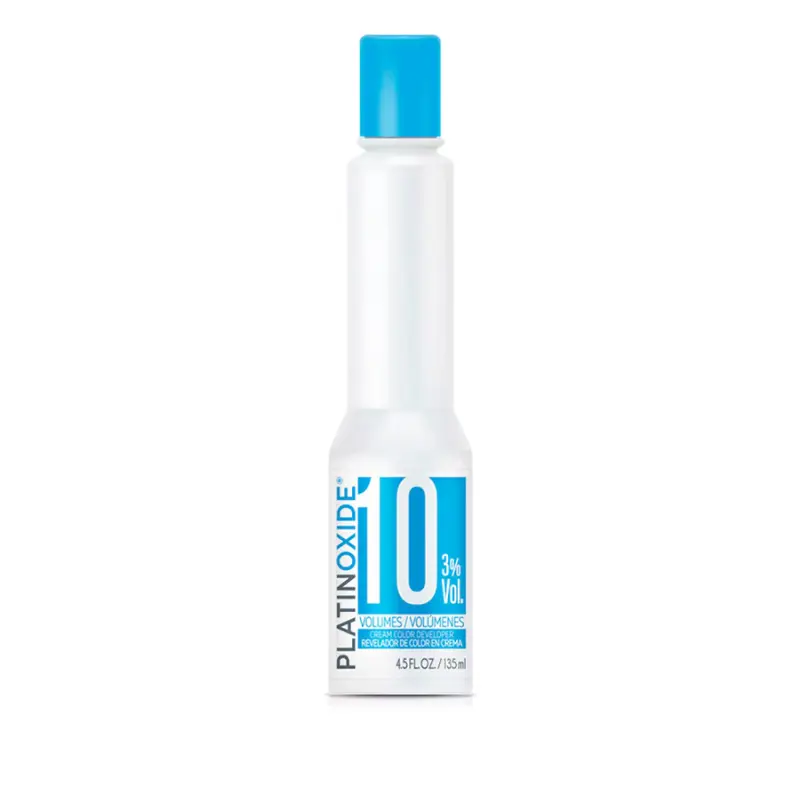PLATINOXIDE Revelador de Color en Crema 10 Volúmenes (3%) Fórmula con alta estabilidad que proporciona resultados óptimos en la coloración o decoloración del cabello. Ideal para mezclar en los pro Peróxido Plantinoxide 135 ML 10 Vol - Image 1