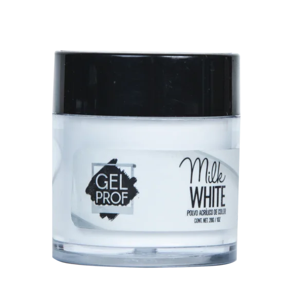 Milkwhitefrasco (1) Polvo Acrílico Milk White Gel Prof 1OZ - Image 1