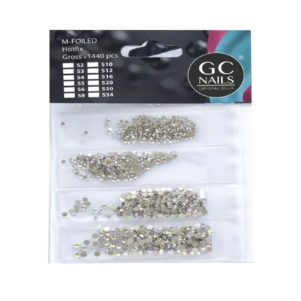 Cristales Surtido #3, 4, 6, 8, 10 1440pzs GC Nails