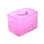 Cosmetiquera Rosa Plástico 3 Niveles 30 Div.